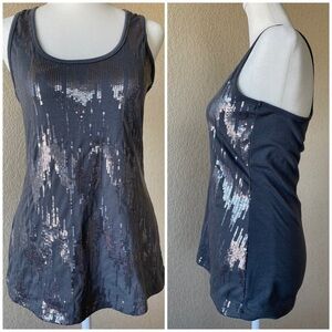 Wet seal sequin front racer back tank - small